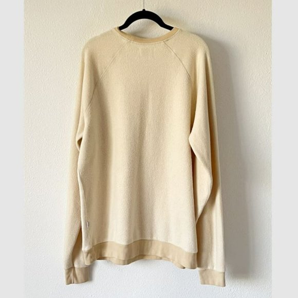 FEAT Blanketblend Unisex Crewneck Cream Cozy Sweatshirt in Oatmilk Size XL - Picture 3 of 10